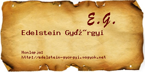 Edelstein Györgyi névjegykártya